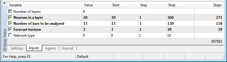 sinput parameter in the Strategy Tester